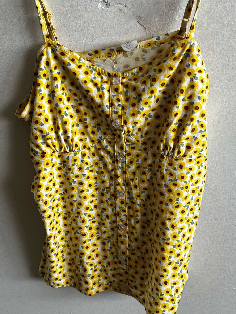 H&M Yellow Sunflower Button-Front Cami